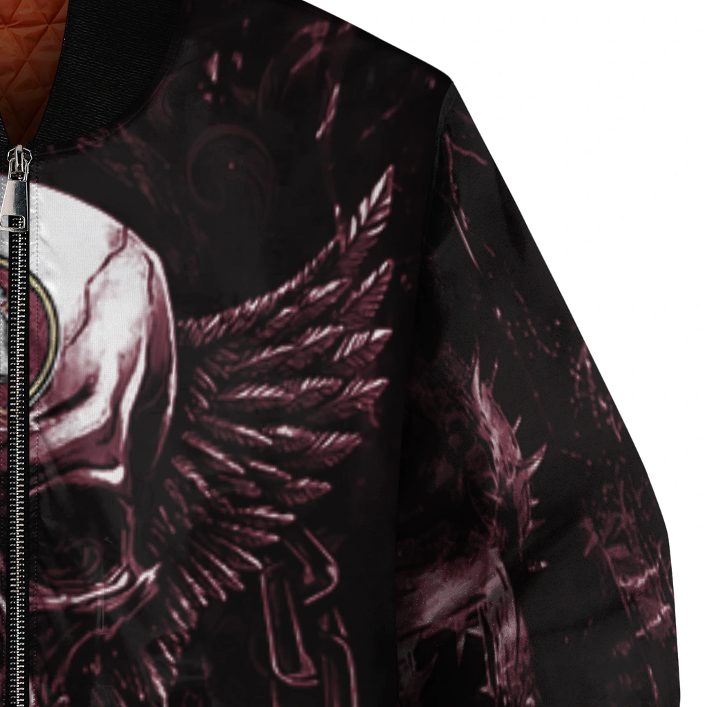 florida state seminoles skull bite garnet black bomber jacket premium grade florida state seminoles skull bite garnet black bomber jacket premium grade