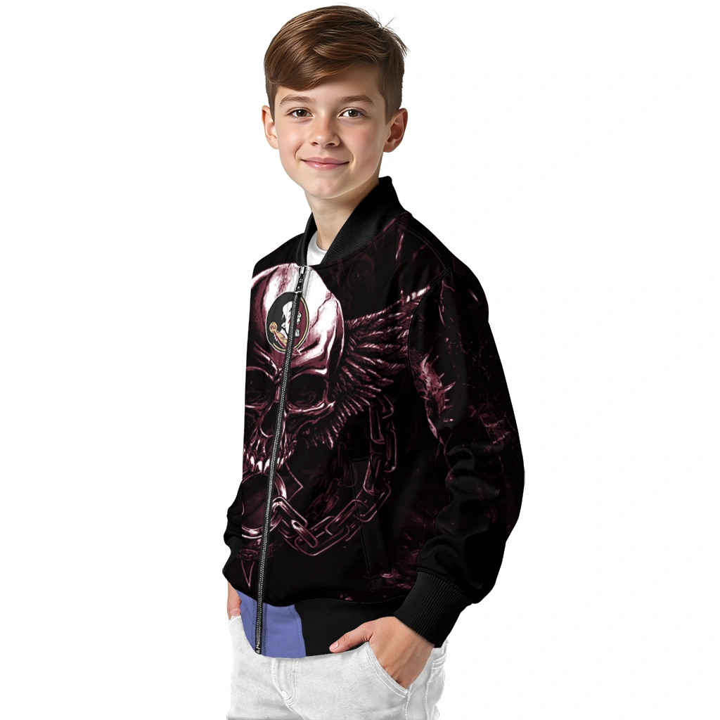 florida state seminoles skull bite garnet black bomber jacket trendy florida state seminoles skull bite garnet black bomber jacket trendy
