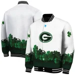 georgia bulldogs clovers pattern white green varsity jacket best selling