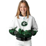 georgia bulldogs clovers pattern white green varsity jacket best selling