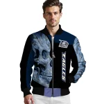 georgia southern eagles fire skull blue black bomber jacket best selling