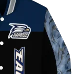 georgia southern eagles fire skull blue black varsity jacket best selling