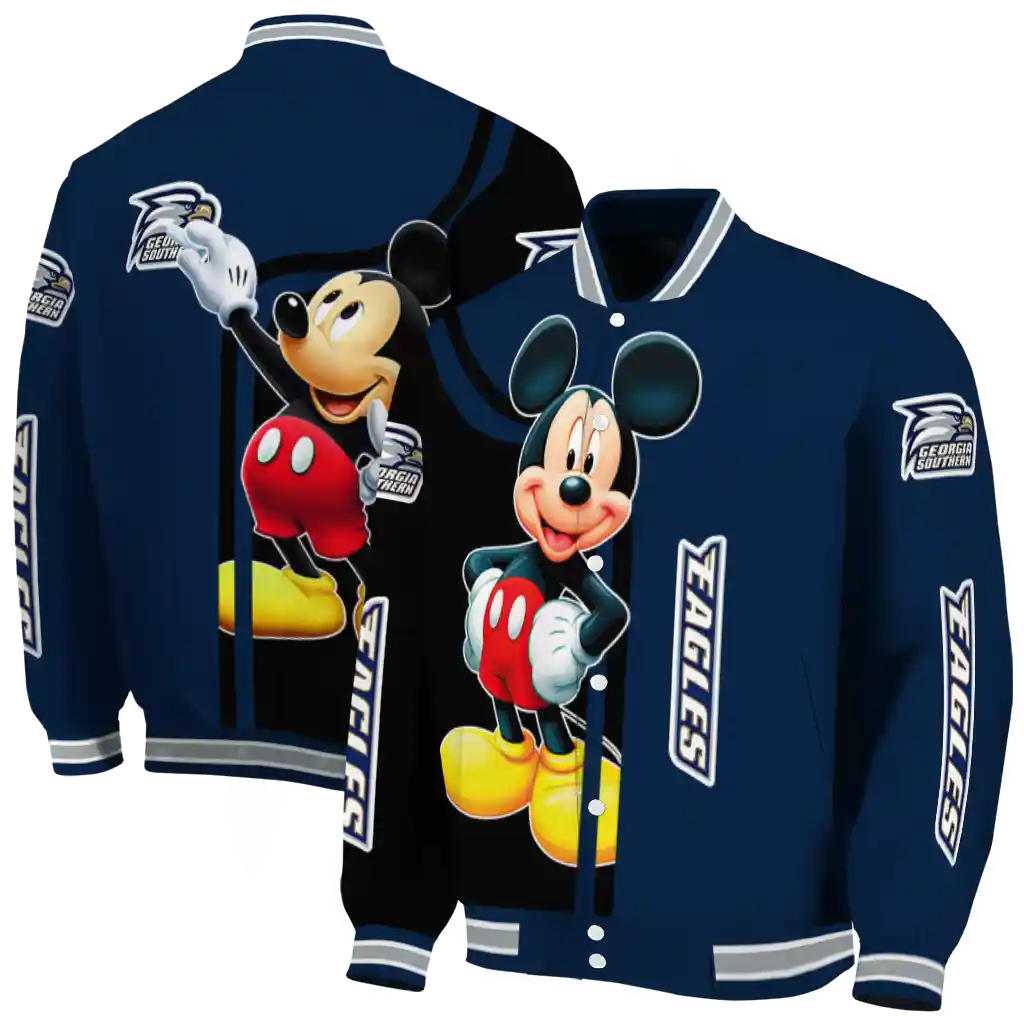 georgia southern eagles mickey mouse blue varsity jacket fashion forward georgia southern eagles mickey mouse blue varsity jacket fashion forward