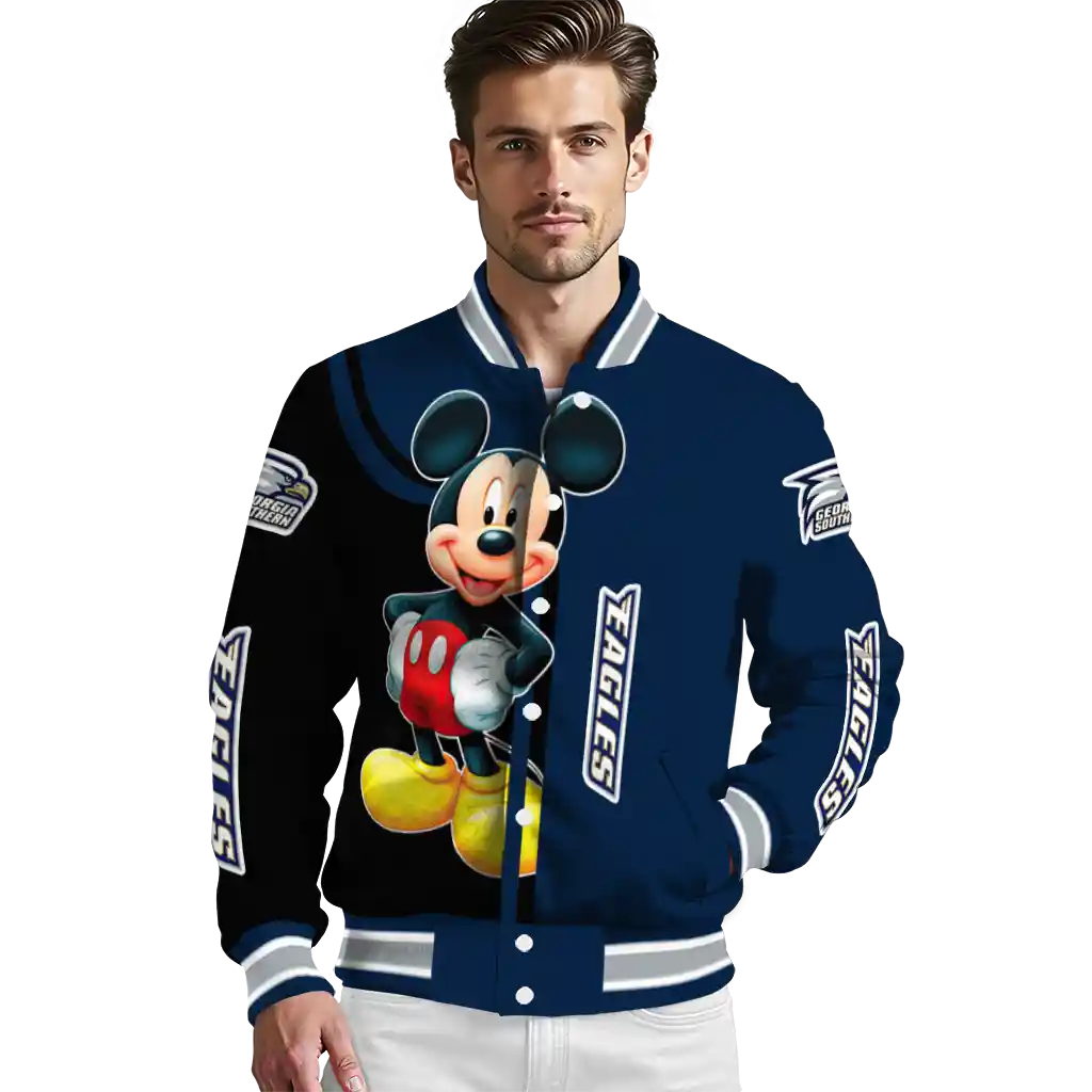 georgia southern eagles mickey mouse blue varsity jacket high quality georgia southern eagles mickey mouse blue varsity jacket high quality