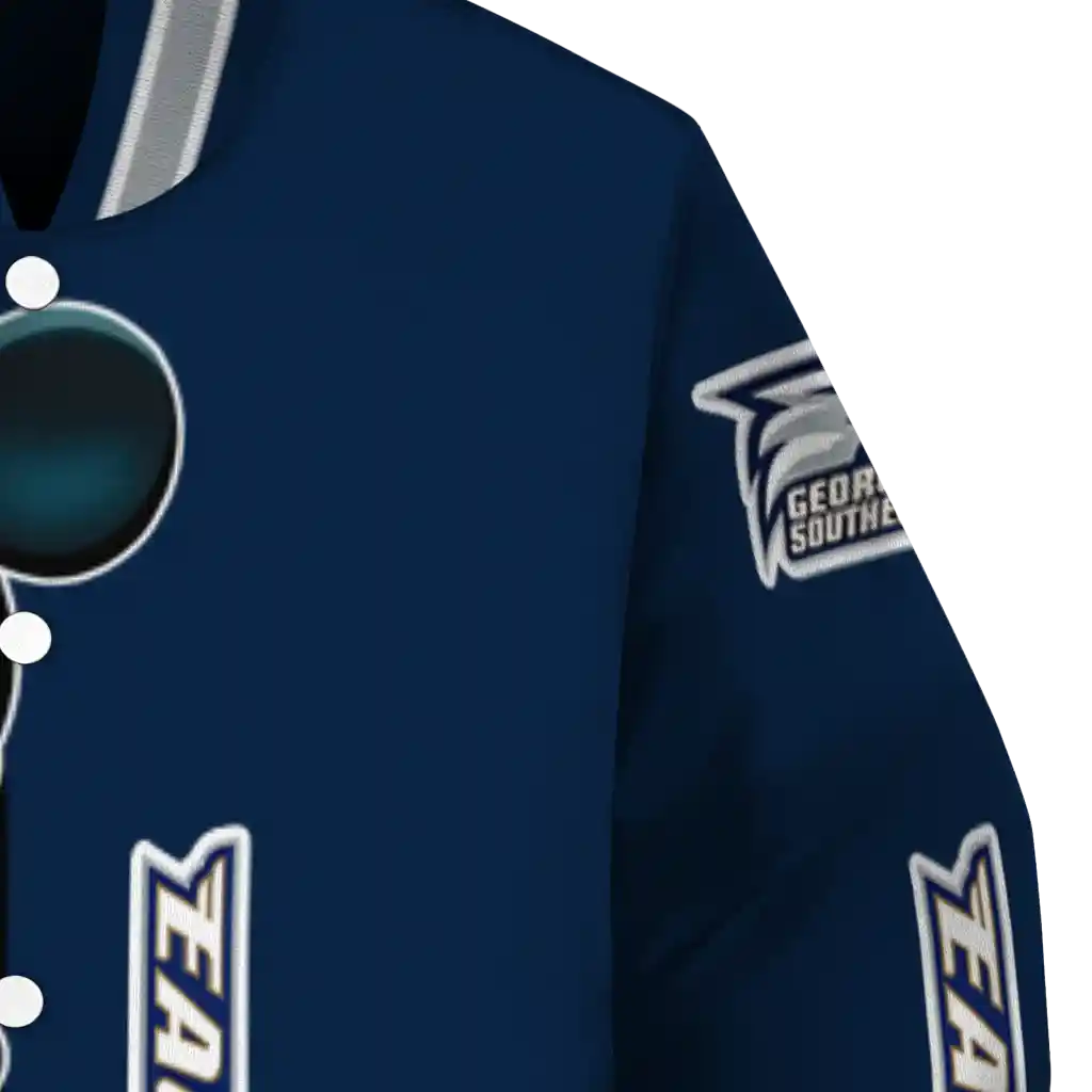 georgia southern eagles mickey mouse blue varsity jacket premium grade georgia southern eagles mickey mouse blue varsity jacket premium grade