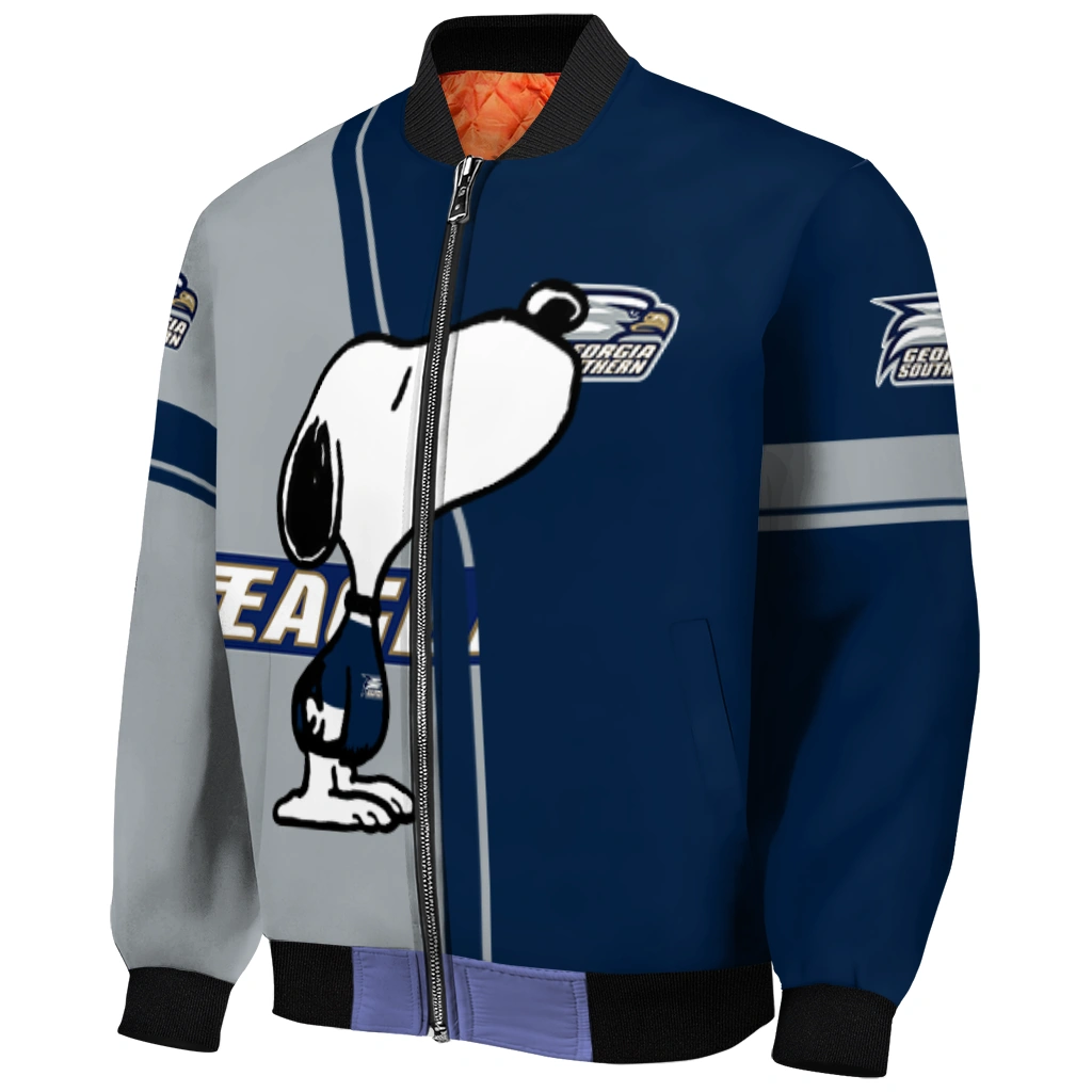 georgia southern eagles snoopy attitude blue bomber jacket fashion forward georgia southern eagles snoopy attitude blue bomber jacket fashion forward