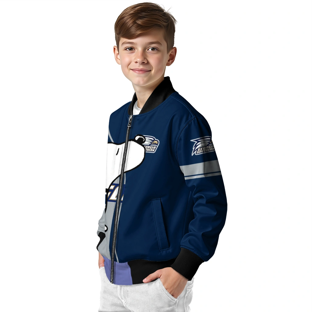 georgia southern eagles snoopy attitude blue bomber jacket trendy georgia southern eagles snoopy attitude blue bomber jacket trendy