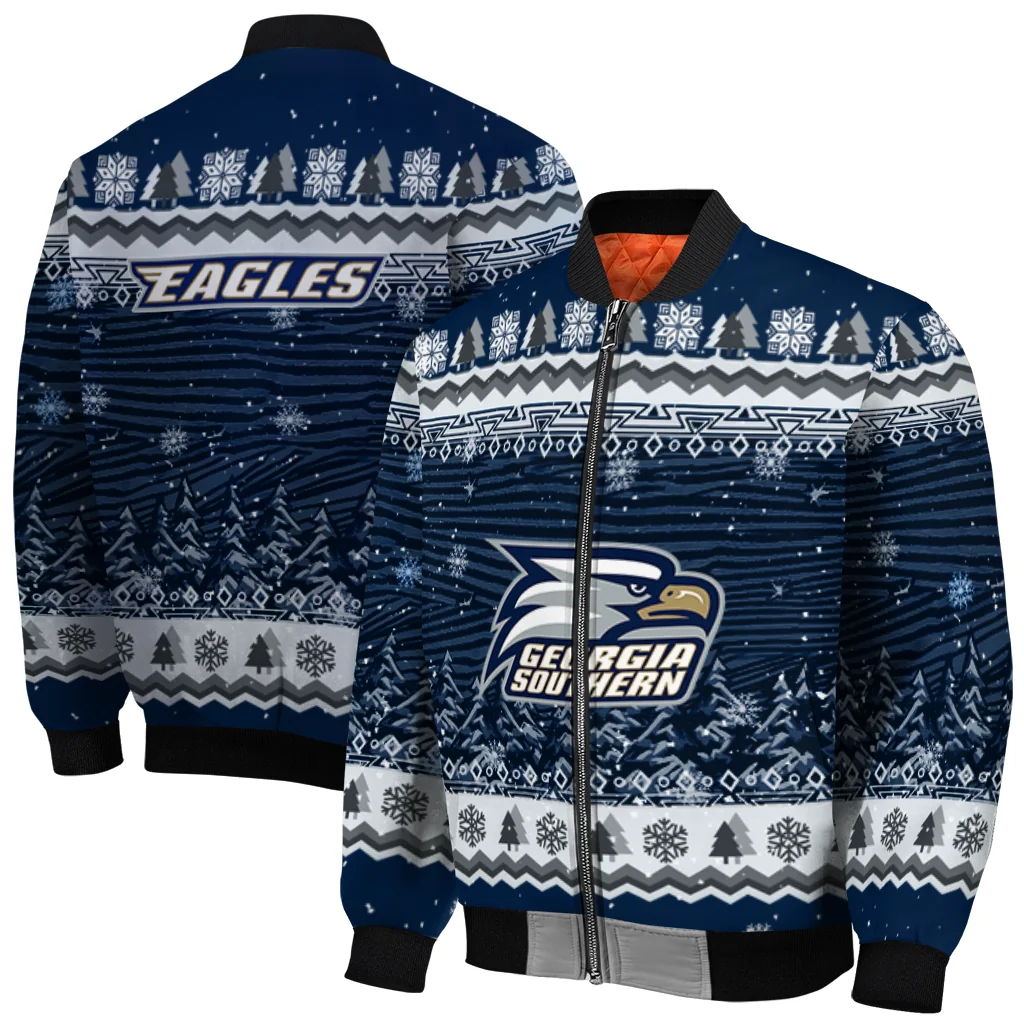 georgia southern eagles snowy pines blue bomber jacket best selling georgia southern eagles snowy pines blue bomber jacket best selling