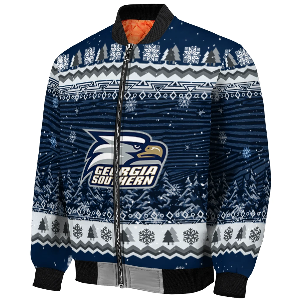 georgia southern eagles snowy pines blue bomber jacket fashion forward georgia southern eagles snowy pines blue bomber jacket fashion forward