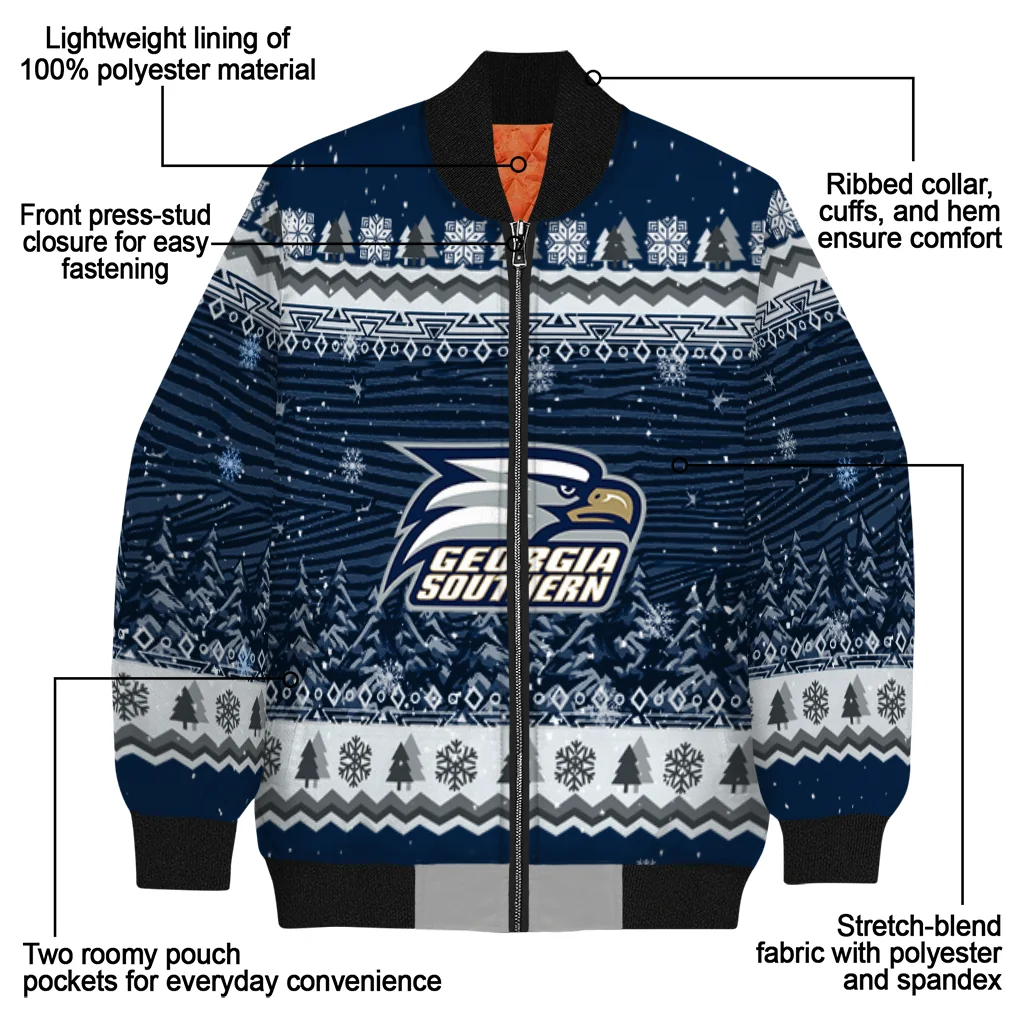 georgia southern eagles snowy pines blue bomber jacket new arrival georgia southern eagles snowy pines blue bomber jacket new arrival
