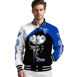 georgia state panthers edgy mask blue black varsity jacket best selling