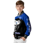 georgia state panthers edgy mask blue black varsity jacket best selling