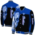 georgia state panthers intricate skull blue black varsity jacket best selling
