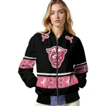 georgia state panthers pink ribbon black pink bomber jacket best selling