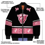 georgia state panthers pink ribbon black pink bomber jacket best selling