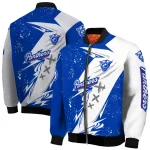 georgia state panthers ripped bolt blue white bomber jacket best selling