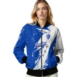 georgia state panthers ripped bolt blue white bomber jacket best selling