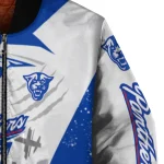 georgia state panthers ripped bolt blue white bomber jacket best selling
