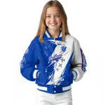 georgia state panthers ripped bolt blue white varsity jacket best selling