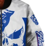 georgia state panthers skull outline blue white bomber jacket best selling