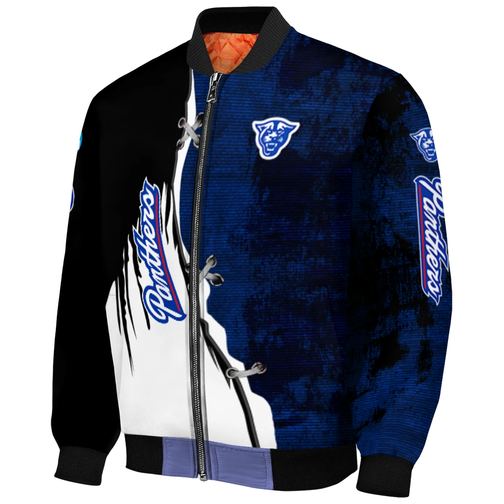 georgia state panthers torn texture print blue black bomber jacket fashion forward georgia state panthers torn texture print blue black bomber jacket fashion forward