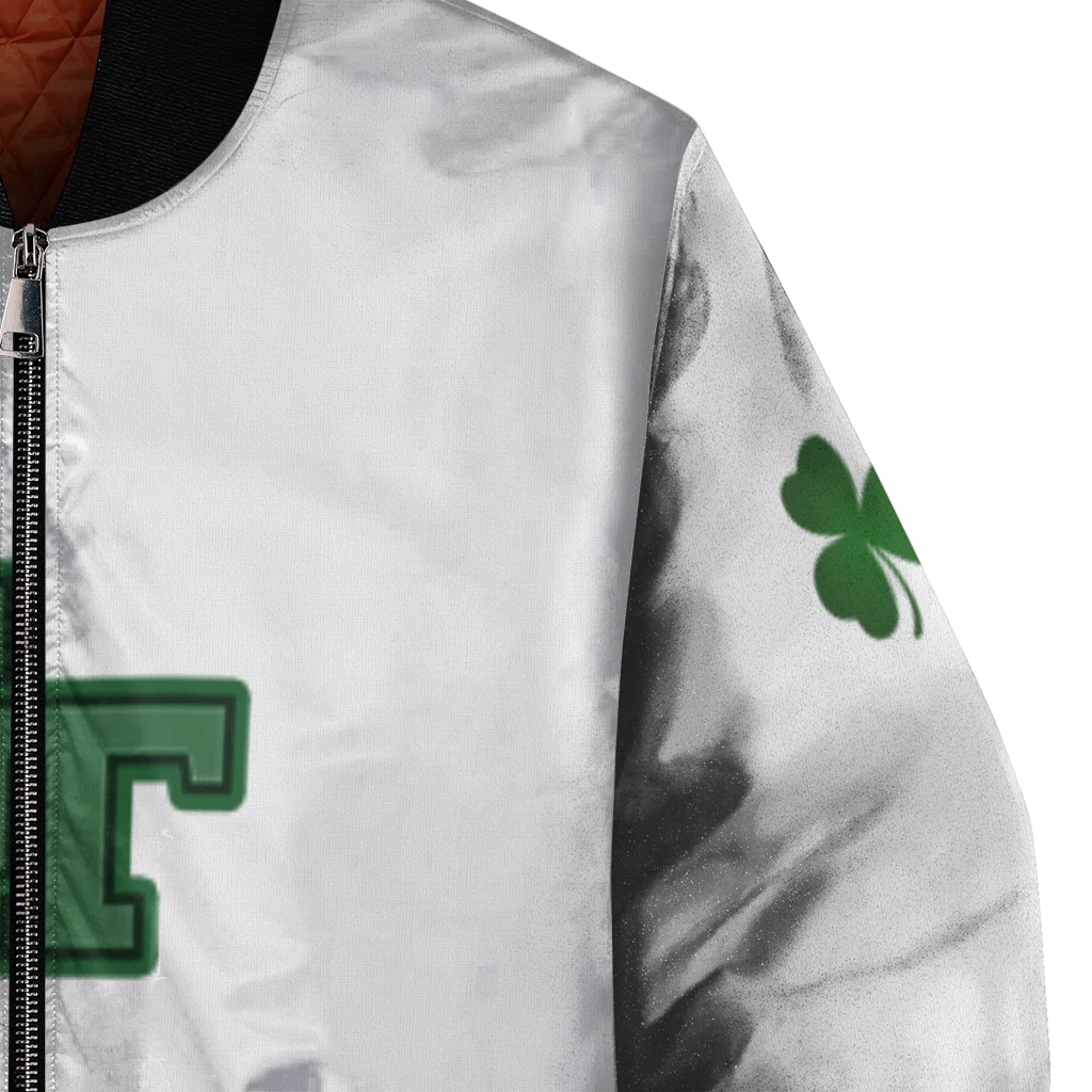 georgia tech yellow jackets clovers pattern white green bomber jacket premium grade georgia tech yellow jackets clovers pattern white green bomber jacket premium grade