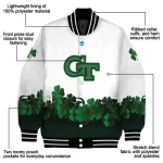 georgia tech yellow jackets clovers pattern white green varsity jacket best selling