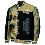 georgia tech yellow jackets fire skull gold black varsity jacket best selling