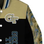 georgia tech yellow jackets fire skull gold black varsity jacket best selling