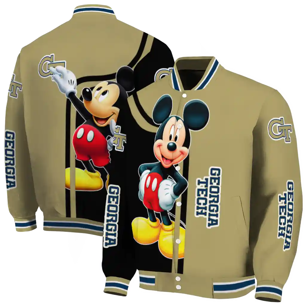 georgia tech yellow jackets mickey mouse gold varsity jacket fashion forward georgia tech yellow jackets mickey mouse gold varsity jacket fashion forward