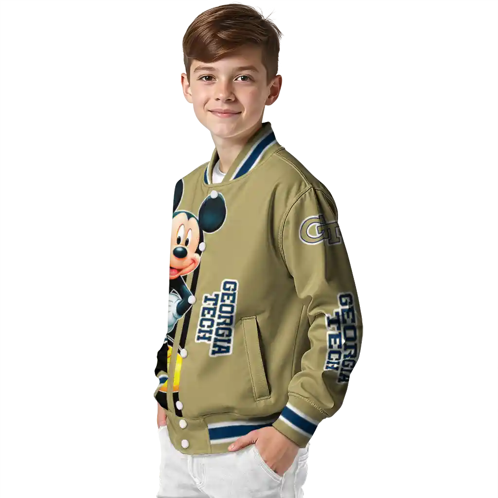 georgia tech yellow jackets mickey mouse gold varsity jacket trendy georgia tech yellow jackets mickey mouse gold varsity jacket trendy