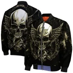 georgia tech yellow jackets skull bite gold black bomber jacket best selling