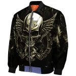 georgia tech yellow jackets skull bite gold black bomber jacket best selling