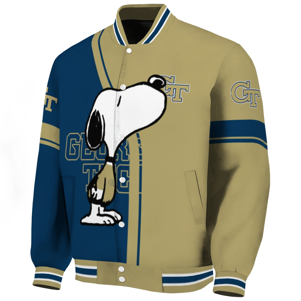 georgia tech yellow jackets snoopy attitude gold varsity jacket best selling georgia tech yellow jackets snoopy attitude gold varsity jacket best selling