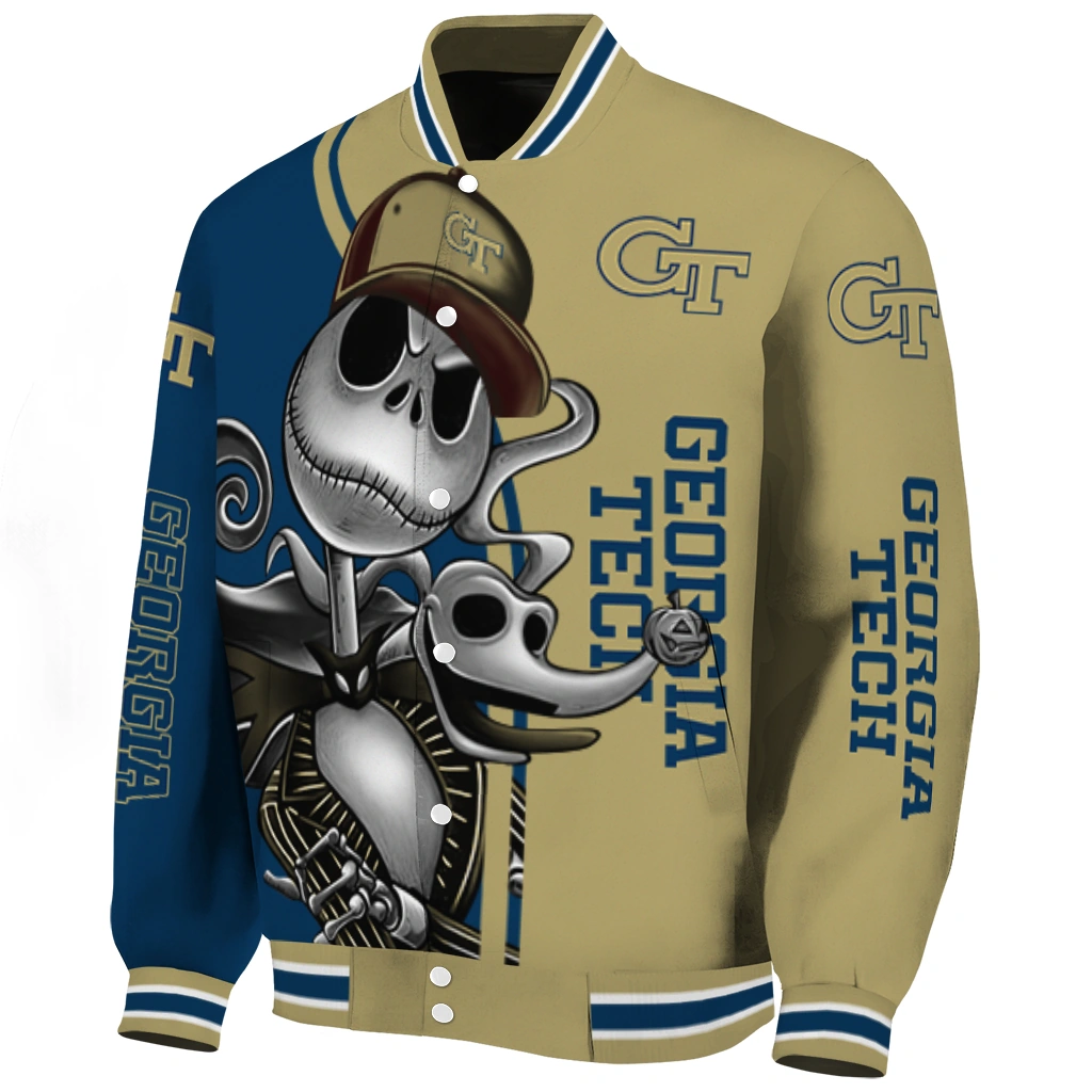 georgia tech yellow jackets spooky grin gold varsity jacket best selling georgia tech yellow jackets spooky grin gold varsity jacket best selling