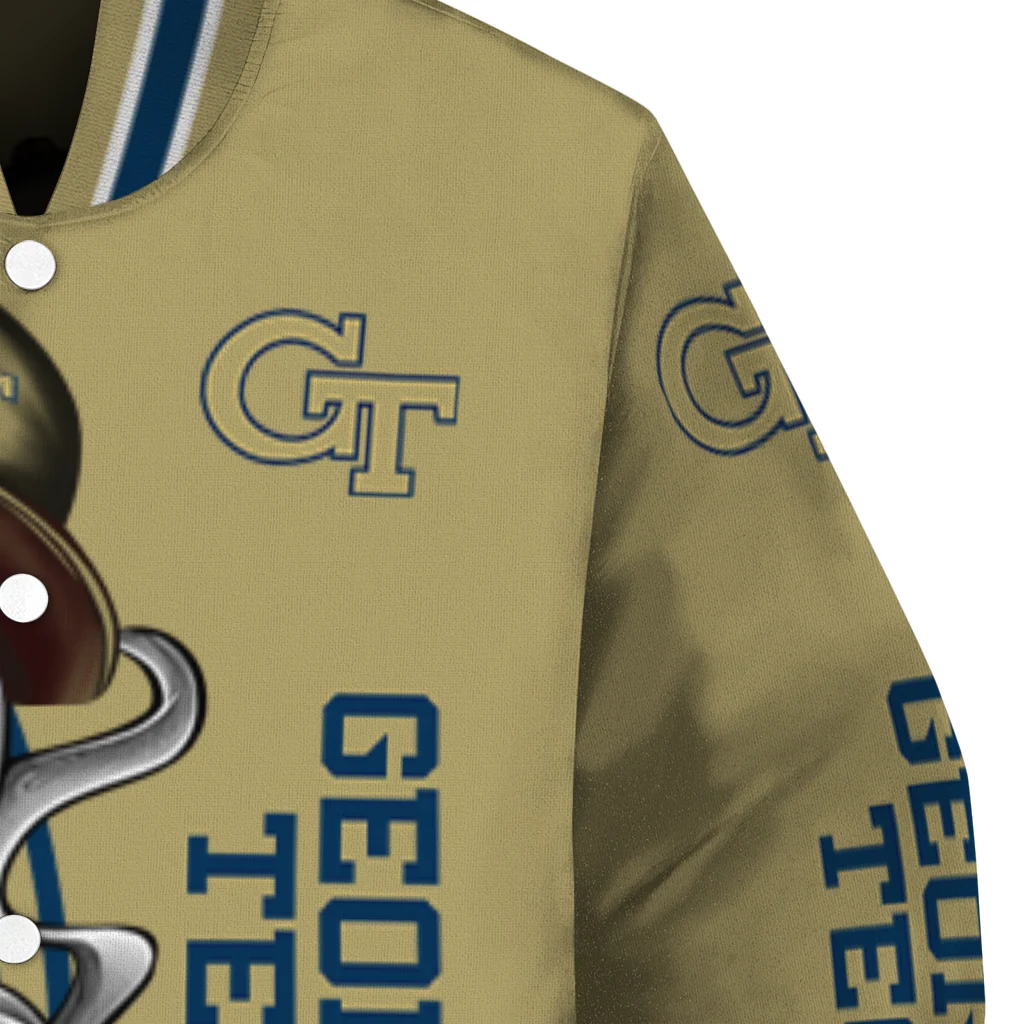 georgia tech yellow jackets spooky grin gold varsity jacket premium grade georgia tech yellow jackets spooky grin gold varsity jacket premium grade