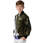 georgia tech yellow jackets torn texture print gold black bomber jacket best selling