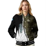 georgia tech yellow jackets torn texture print gold black varsity jacket best selling