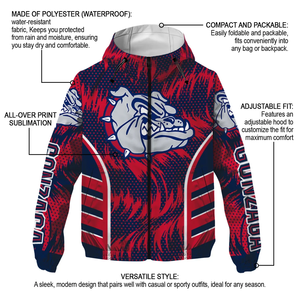 gonzaga bulldogs dynamic heat wave blue windbreaker jacket new arrival gonzaga bulldogs dynamic heat wave blue windbreaker jacket new arrival