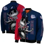 gonzaga bulldogs spooky grin blue bomber jacket best selling