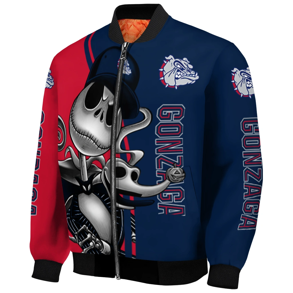 gonzaga bulldogs spooky grin blue bomber jacket fashion forward gonzaga bulldogs spooky grin blue bomber jacket fashion forward