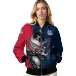 gonzaga bulldogs spooky grin blue bomber jacket best selling
