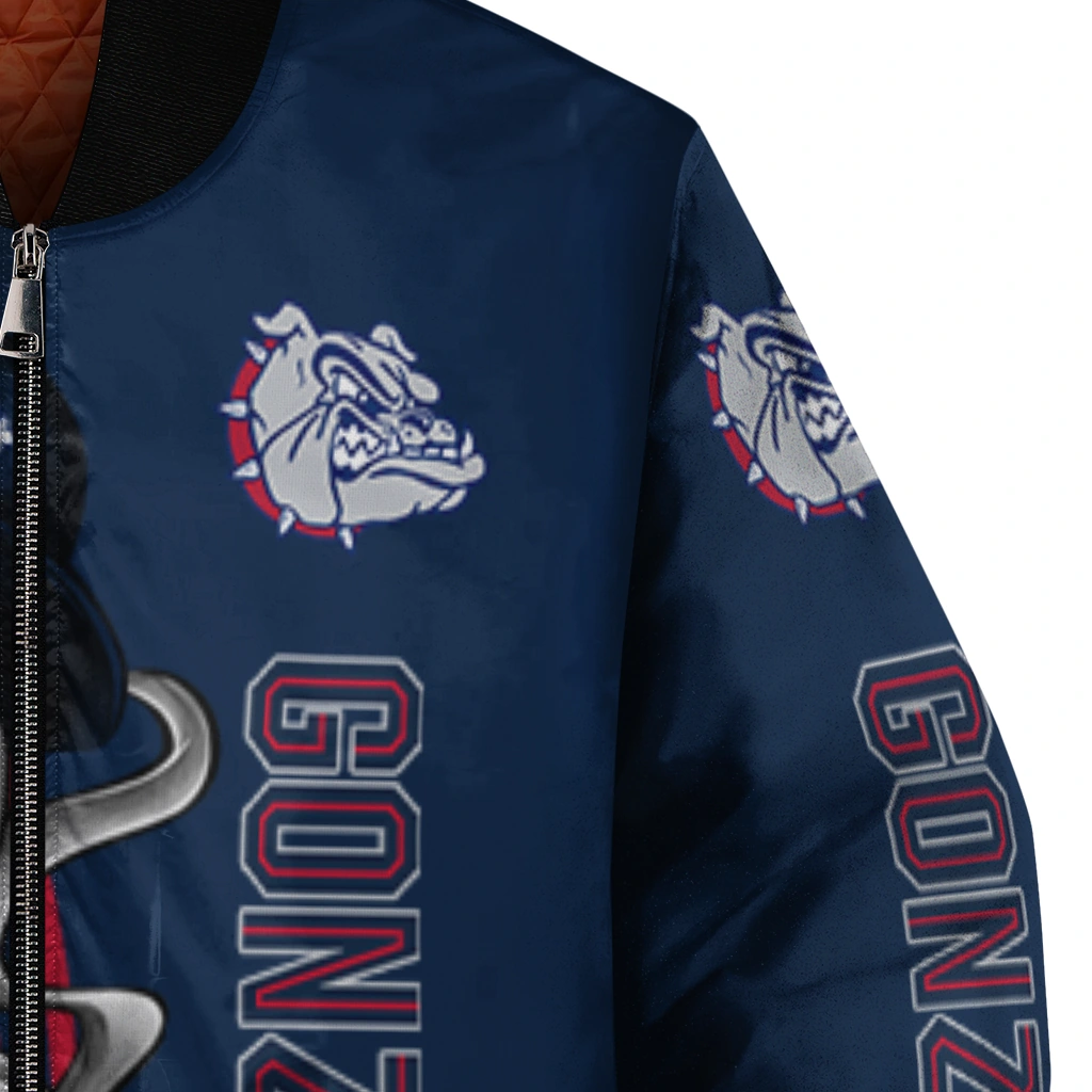 gonzaga bulldogs spooky grin blue bomber jacket premium grade gonzaga bulldogs spooky grin blue bomber jacket premium grade