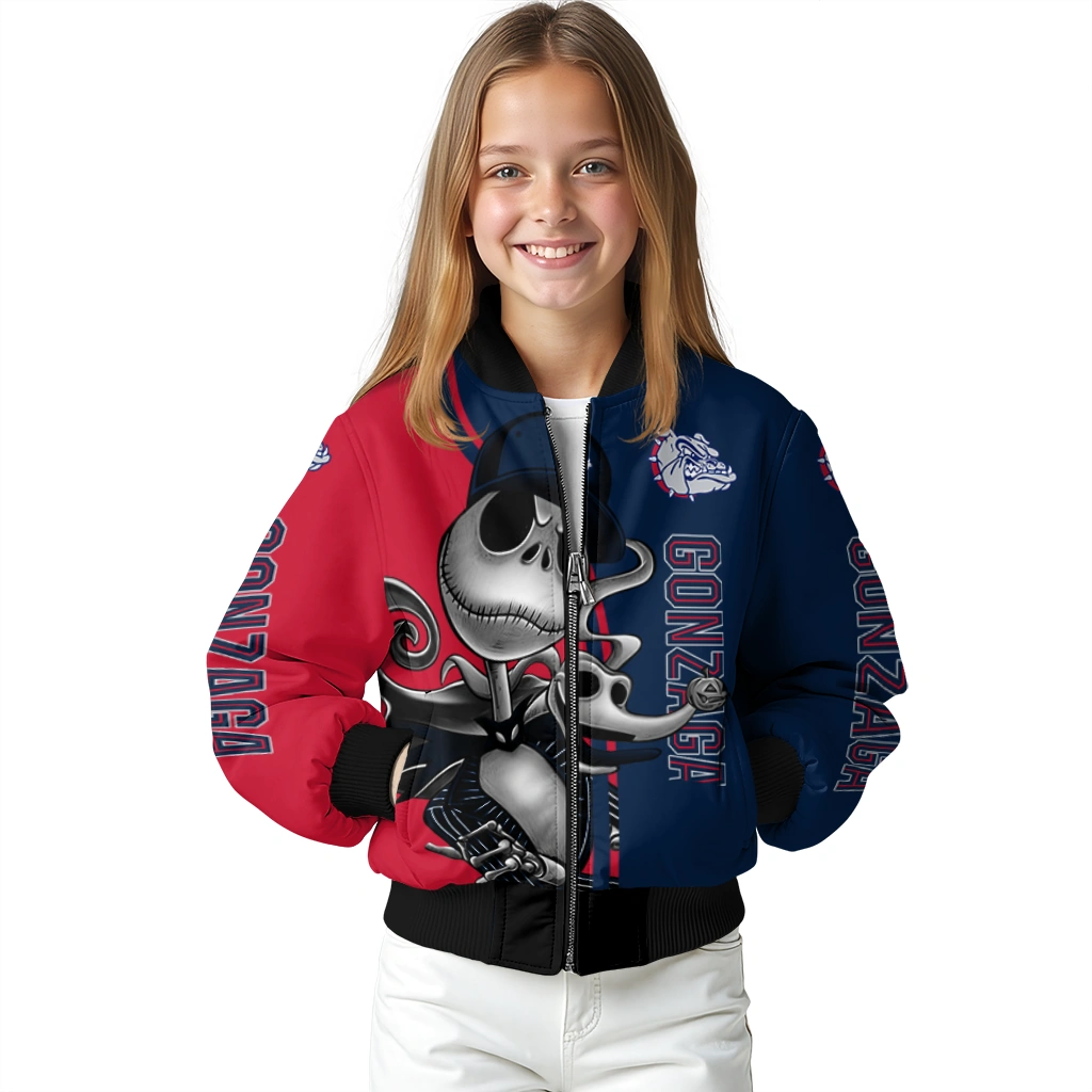 gonzaga bulldogs spooky grin blue bomber jacket top rated gonzaga bulldogs spooky grin blue bomber jacket top rated