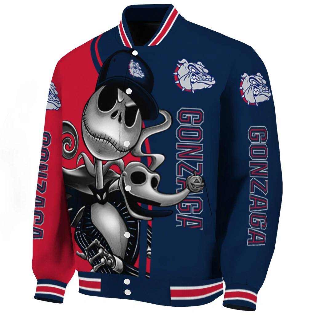 gonzaga bulldogs spooky grin blue varsity jacket best selling gonzaga bulldogs spooky grin blue varsity jacket best selling