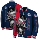 gonzaga bulldogs spooky grin blue varsity jacket best selling