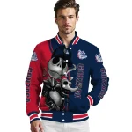 gonzaga bulldogs spooky grin blue varsity jacket best selling
