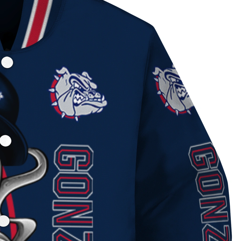 gonzaga bulldogs spooky grin blue varsity jacket premium grade gonzaga bulldogs spooky grin blue varsity jacket premium grade