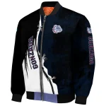 gonzaga bulldogs torn texture print blue black bomber jacket best selling
