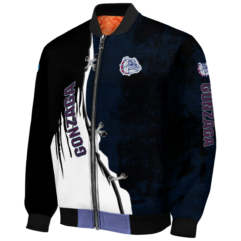 gonzaga bulldogs torn texture print blue black bomber jacket fashion forward gonzaga bulldogs torn texture print blue black bomber jacket fashion forward